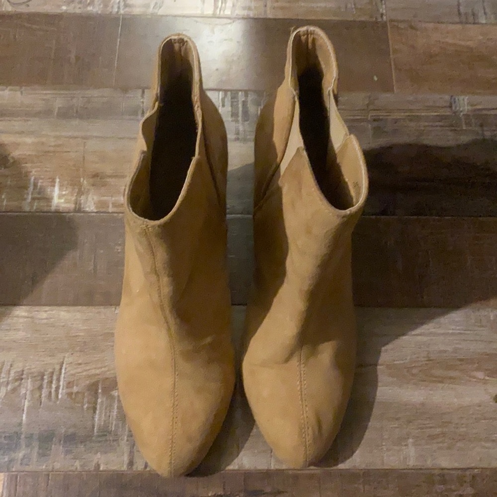 Suede wedge booties